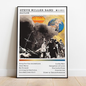 Steve Miller Band Poster | Sailor Poster | Album Poster Prints | Wall Decor Posters | Album Cover | Rock Music Poster