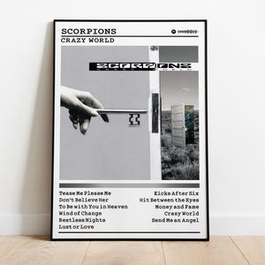 Scorpions Poster | Crazy World Poster | Album Poster Prints | Wall Decor Posters | Album Cover | Rock Music Poster