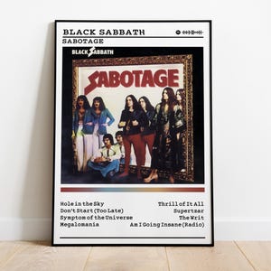 Black Sabbath Poster | Sabotage Poster | Album Poster Prints | Wall Decor Posters | Album Cover | Metal Music Poster