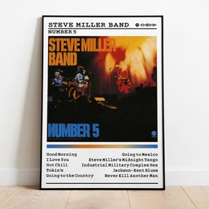 Steve Miller Band Poster | Number 5 Poster | Album Poster Prints | Wall Decor Posters | Album Cover | Rock Music Poster