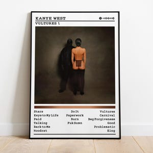 Kanye West Poster | Vultures 1 Poster | Album Poster Prints | Wall Decor Posters | Album Cover | Rap Music Poster