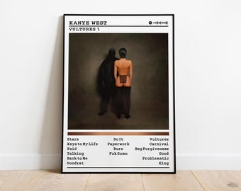 Kanye West - Vultures 1 Album Poster: Rap Music Wall Art