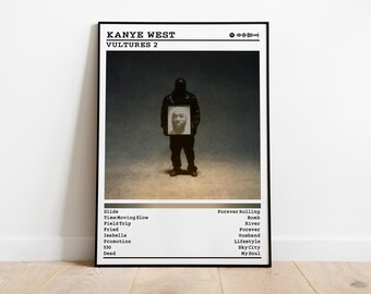 Kanye West - Vultures 2 Album Poster: Rap Music Wall Art