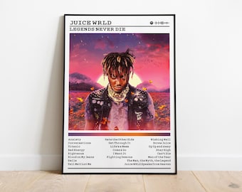 Juice Wrld Poster | Legends Never Die Poster | Album Poster Drucke | Wanddekor Poster | Album-Cover | Rapport