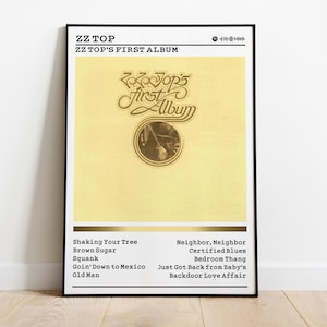 ZZ Top Poster | ZZ Top&#39;s First Album Poster | Album Poster Prints | Wall Decor Posters | Album Cover | Rock Music Poster