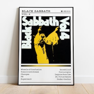 Black Sabbath Poster | Vol 4 Poster | Album Poster Prints | Wall Decor Posters | Album Cover | Metal Music Poster
