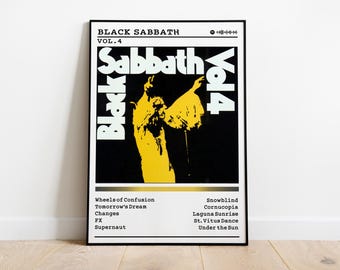 Black Sabbath Vol 4 Poster | Metal Music Album Art Print - Etsy