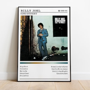 Billy Joel Poster | 52nd Street Poster | Album Poster Prints | Wall Decor Posters | Album Cover | Rock Music Poster