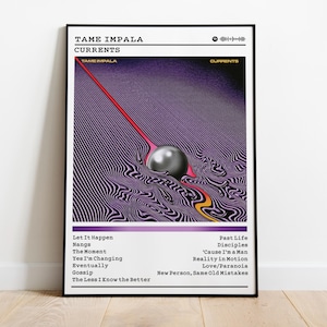 Tame Impala Poster | Currents Poster | Album Poster Prints | Wall Decor Posters | Album Cover | Indie Music Poster