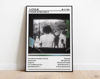 Poster dell'album "4 Your Eyez Only" di J Cole / Stampa musicale opaca