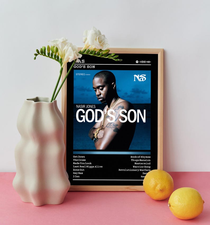 Nas Rapperl Letters Nas - God's Son Album Poster: Rap Music Wall Art - Etsy