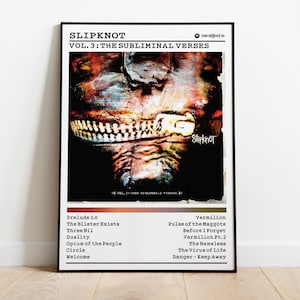 Slipknot Vol 3 Album Poster: Metal Music Wall Art