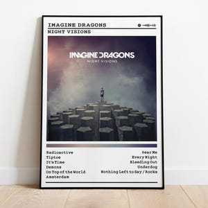 Imagine Dragons Poster | Night Visions Poster | Album Poster Prints | Wall Decor Posters | Album Cover | Pop Music Poster