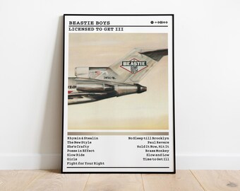 Beastie Boys - Licensed To Get Ill-albumposter: muurkunst met matte afwerking