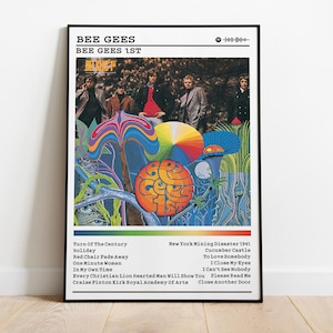 Bee Gees Poster | Bee Gees 1st Poster | Album Poster Prints | Wall Decor Posters | Album Cover | Pop Music Poster