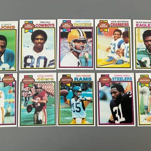 1979 Topps Football Rookie Card Lot of (10) Lofton Williams Shell Jefferson Hill Original Issue HOF Nice