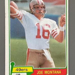 Joe Montana 1981 Topps Football Karte #216 Original Ausgabe Rookie Karte San Francisco 49ers HOF RC