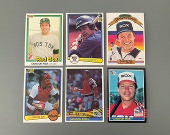 カールトン・フィスク 1981-85 ドンラス ベースボールカード 6枚セット ボストン・レッドソックス シカゴ・ホワイトソックス HOF 殿堂入り オリジナル版 シャープ