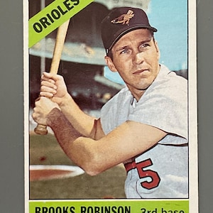 Brooks Robinson 1966 Topps Baseball Card #390 Edizione Originale Baltimore Orioles HOF Hall of Famer Bella