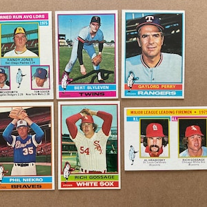 Lotto di (6) maglie da baseball Topps HOF del 1976, Seaver Gossage, Niekro e Blyleven della Hall of Fame, originali, belle