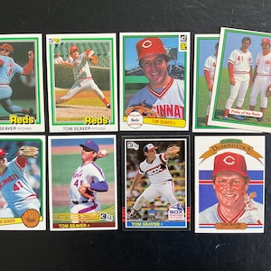 Tom Seaver 1981-85 Donruss Baseball Card Lot of (9) Original Issue Reds Mets White Sox Corrected Version Sharp HOF Hall of Fame