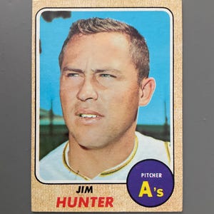 Jim Hunter 1968 Topps Baseball Karte #385 Oakland Athletics A’s Original Edition Oak HOF Catfish
