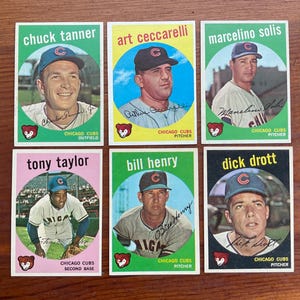 1959 Topps Chicago Cubs-honkbalkaart Veel (6) originele Taylor Tanner Drott-uitgave