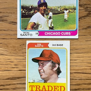 Ron Santo 1974 Topps-honkbalkaart Veel (2) #270 #270T originele uitgave Chicago Cubs White Sox HOF Nice