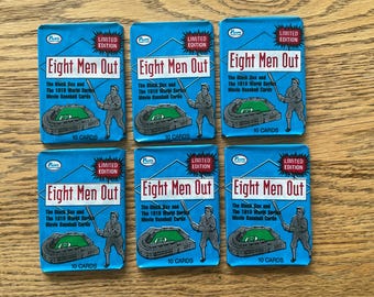1988 Pacific Eight Men Out WAX PACK lot of (6) Black Sox Charlie Sheen