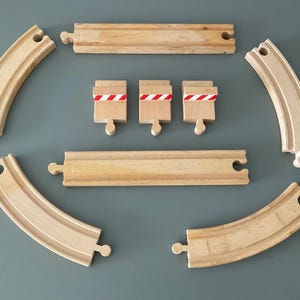 Vintage Brio Track Buffer Stop Lot of (9) Curves Long Straights Sweden Wooden Train Set