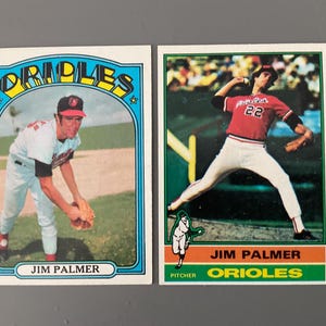 Jim Palmer 1972 1976 Topps Baseball Card Lotto di (2) Edizione Originale Baltimore Orioles HOF Bello