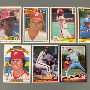 Steve Carlton 1981-85 Donruss Baseball Card Lot (7) Original Ausgabe Philadelphia Phillies Sharp HOF