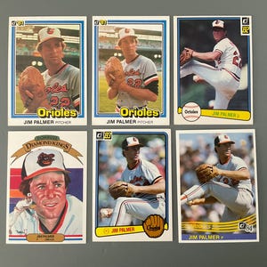 Jim Palmer 1981-84 Donruss Baseball Card lot of (6) Original Issue Baltimore Orioles Sharp HOF