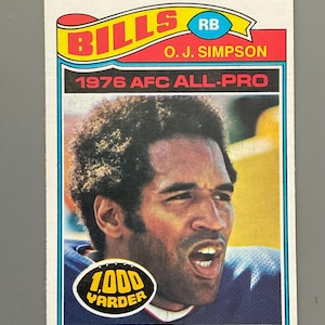 O.J. Simpson 1977 Topps-voetbalkaart # 100 Buffalo Bills originele uitgave HOF Juice Electric Co.