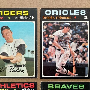 Lotto di (7) maglie da baseball Topps HOF del 1971 di Al Kaline Gibson Robinson Marichal Hall of Fame, edizione originale, belle