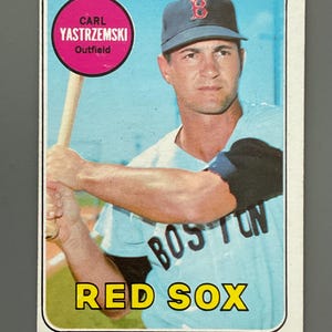 Carl Yastrzemski 1969 Topps Baseball Card #130 Edizione Originale Boston Red Sox HOF Bella