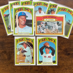 Lotto di carte Boston Red Sox Topps Baseball del 1972 (10) Luis Aparicio HOF Original Issue