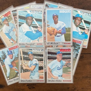 1970 Topps Baseball Los Angeles Dodgers Card lot of (14) Alston Crawford McBean High #’s Original Issue HOF