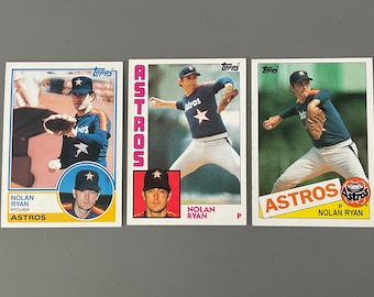 Nolan Ryan 1983-85 Topps Baseball Card Lot of (3) Houston Astros Sharp HOF Hall of Fame Original Issue