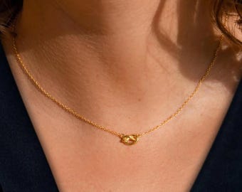 14K gouden liefdesknoopketting, sierlijke hanger oneindige knoop, minimalistische symbolische sieraden, vriendschapsknoop bedel, jubileumcadeau voor haar