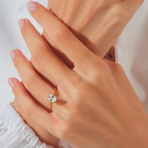 Oval Cut Engagement Ring in 14k Solid Gold / 1.50 CT Moissanite Engagement Ring / Oval Solitaire Moissanite Ring / Gold Promise Ring