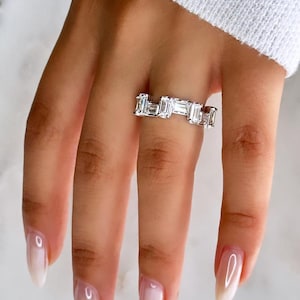 Baguette Wedding Band, Diamond Eternity Band, Statement Ring, Eternity Ring, Engagement Ring, Promise Ring, Minimalist Ring, Gift For Wife