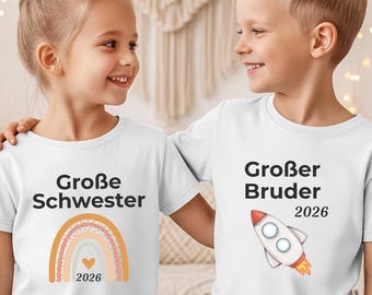 Big Sister 2027 | Big Brother 2027 | T-Shirt Set | Sibling Pregnancy Announcement | Family Outfit Loading