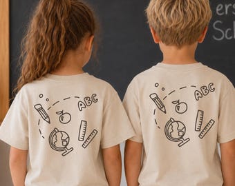 Personalized schoolchild shirt | Kids' T-shirt for starting school | Back to school | Gift | Back print | Boy/girl shirt 2026