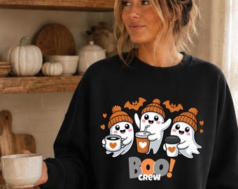 Boo Crew Sweatshirt | Unisex | Cute Ghost Halloween Sweater | Fall Sweater | Cozy Halloween outfit