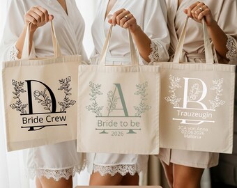 Personalized hen party jute bag with monogram | Bride & Groom | Bride & Maid of Honor cotton bag | 100% cotton | 38 x 42 cm