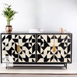 Bone Inlay Tergua Design Sideboard, Bone Inlay Buffet, Bone Inlay Furniture