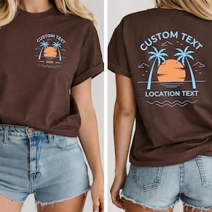 Personlig matchande gruppresetröja, Spring Break-grupptröja för kvinnor, Anpassade t-shirts med tryck fram och bak, Skolresetröjor för flickor