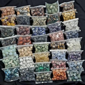 Bulk Tumbled Healing Crystals: Amethyst, Rose Quartz, Citrine Mix (1lb, 2lb Bags)