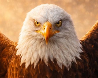 Adler Poster mit offenen Flügeln Wandbild, Eagle Wall Art Printable, Tierbild modern Wohnzimmer Deko, Geschenk Idee, PDF DIN A1 A2 A3 A4 A5